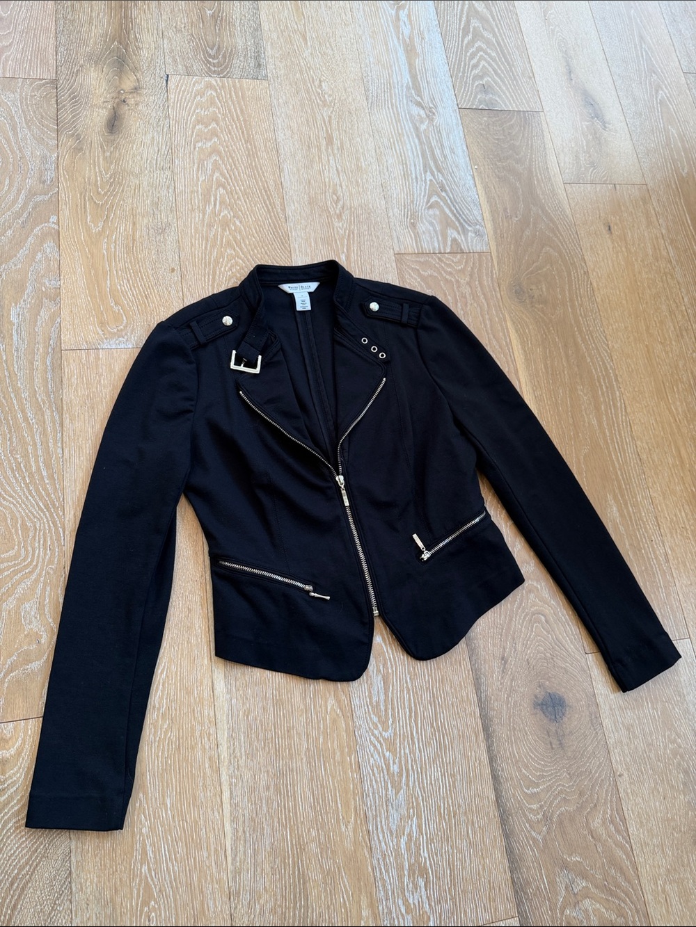 White House Black Market Moto Blazer Jacket Size 6